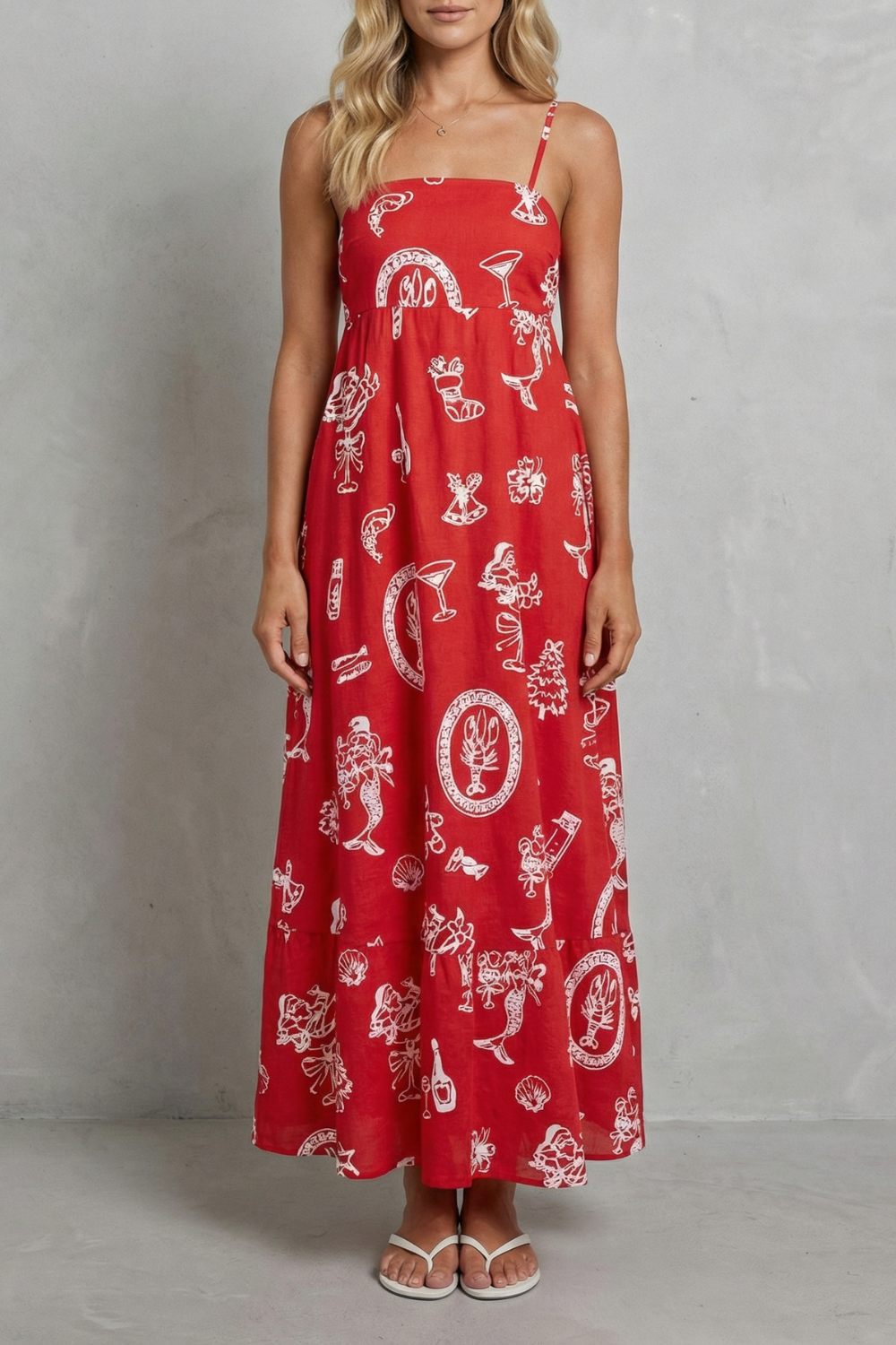 Rosavina – Charme de estampa divertida – Vestido Maxi