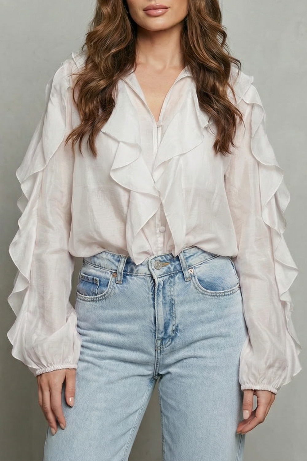 Roselisse – Elegância romântica com babados – Blusa