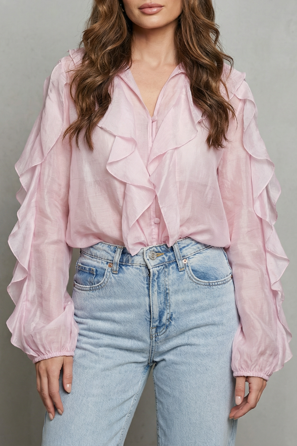 Roselisse – Elegância romântica com babados – Blusa
