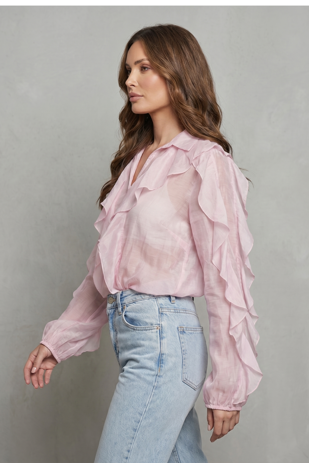 Roselisse – Elegância romântica com babados – Blusa