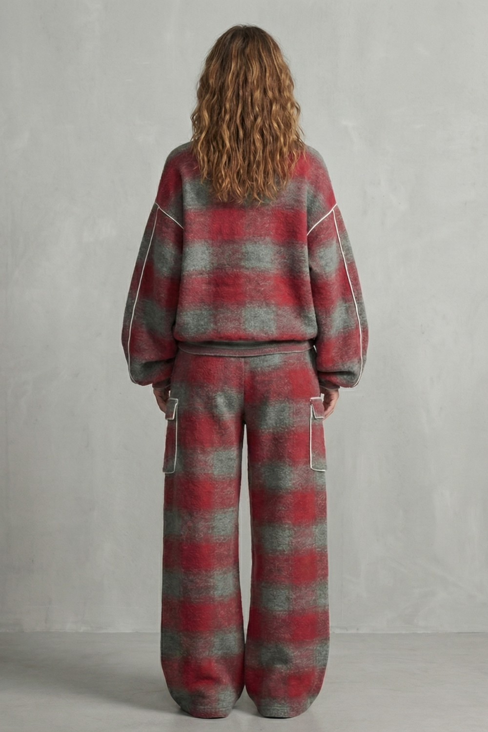 Rovienne – Conjunto duas peças estilo urbano xadrez desgastado