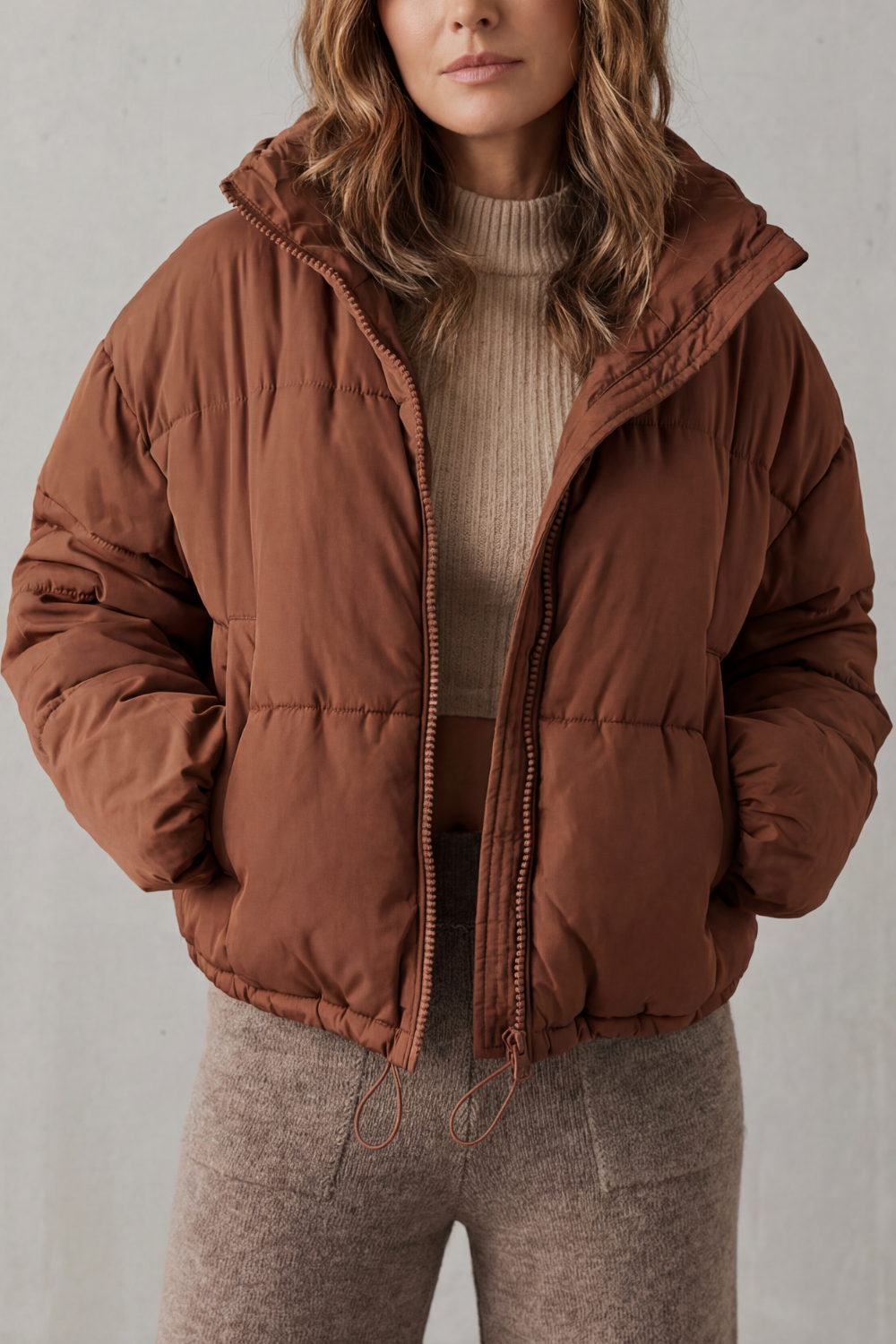 Savillonne – Conforto acolchoado – Jaqueta cropped puffer