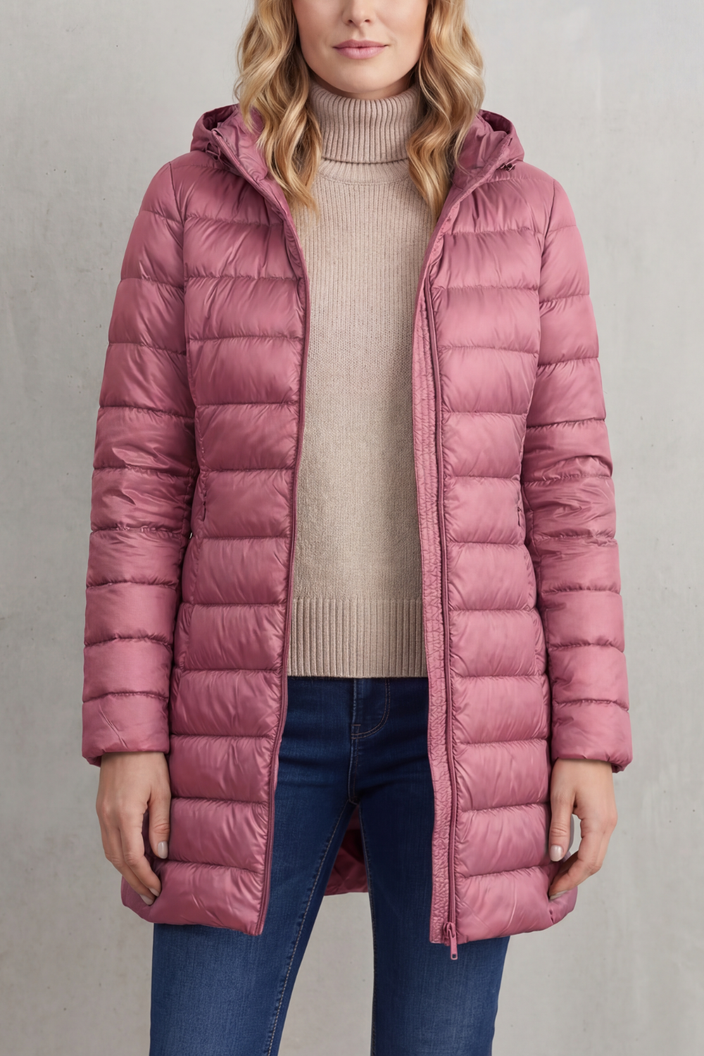 Serelune – Leveza e calor – Jaqueta acolchoada com capuz