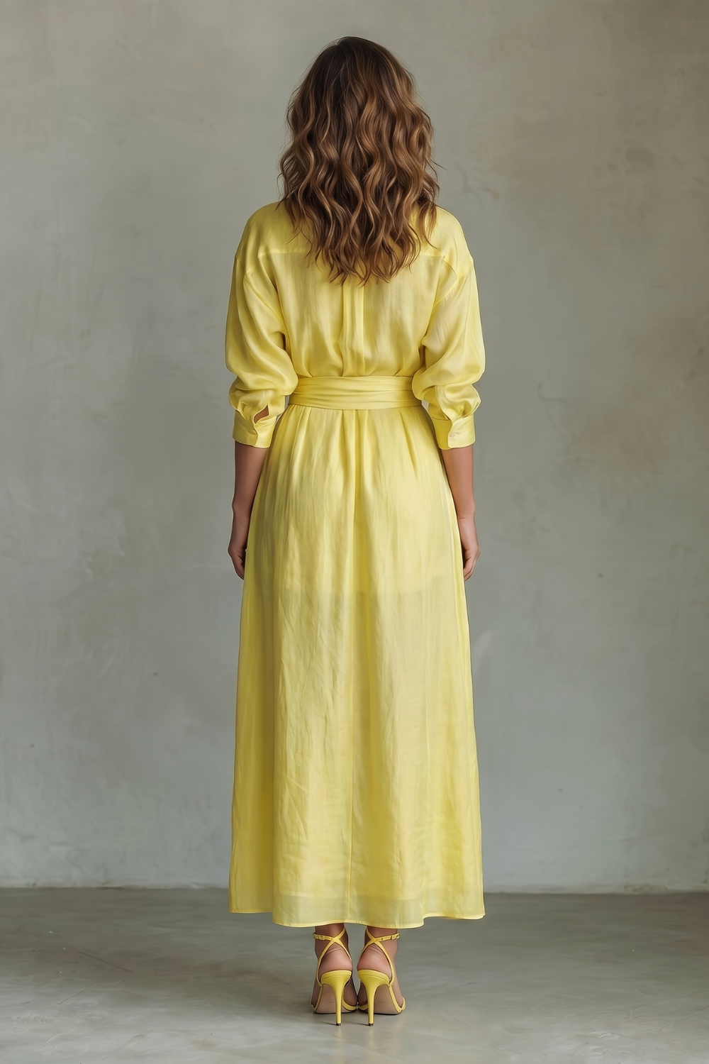 Solevera – Elegância despojada com cinto – Vestido longo