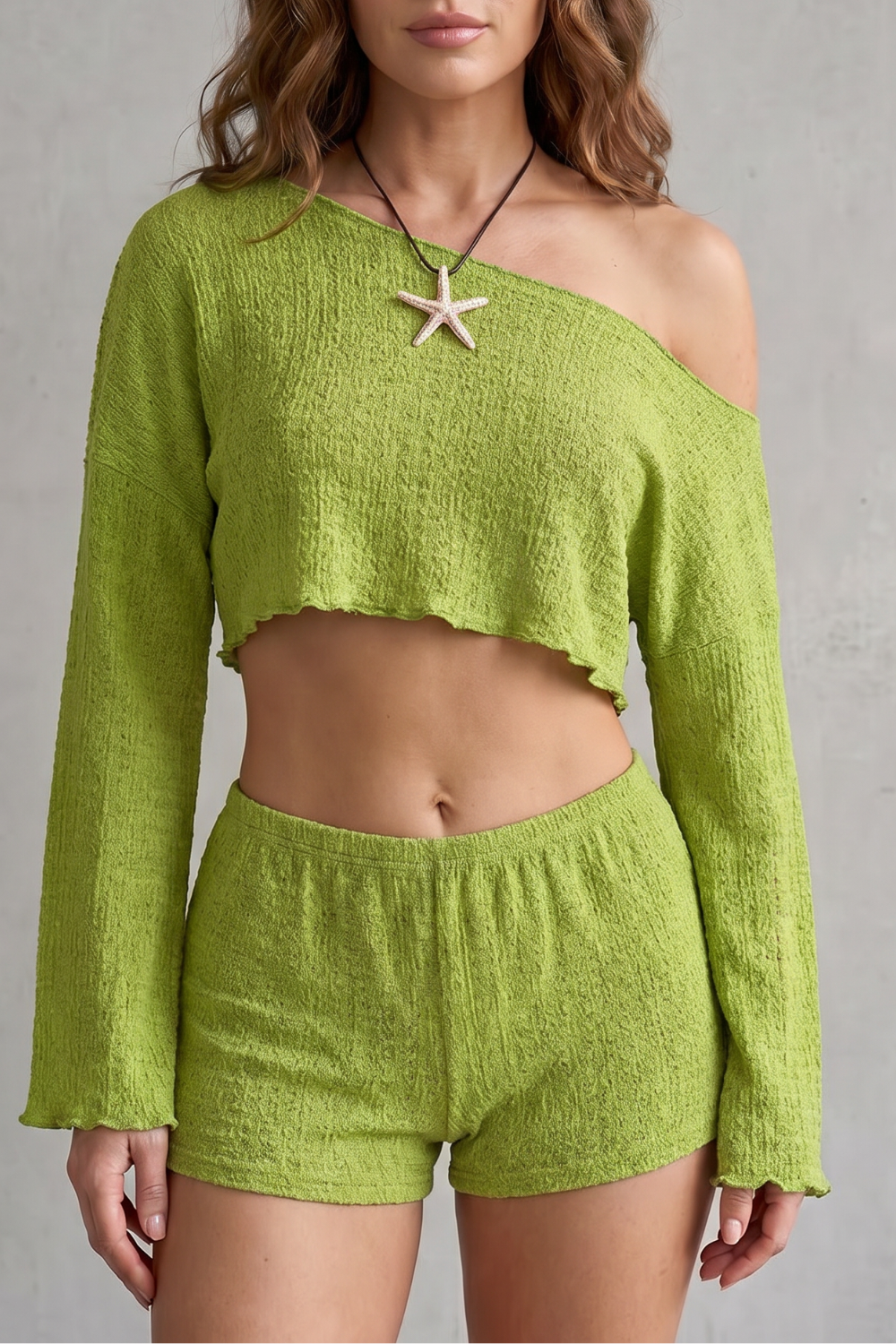 Sorélia – Conjunto de shorts com listras boêmias