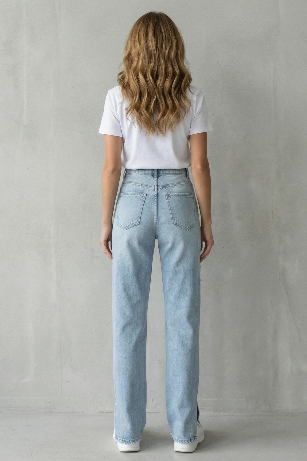 Sorellia – Design urbano destroyed – Calça jeans de perna reta