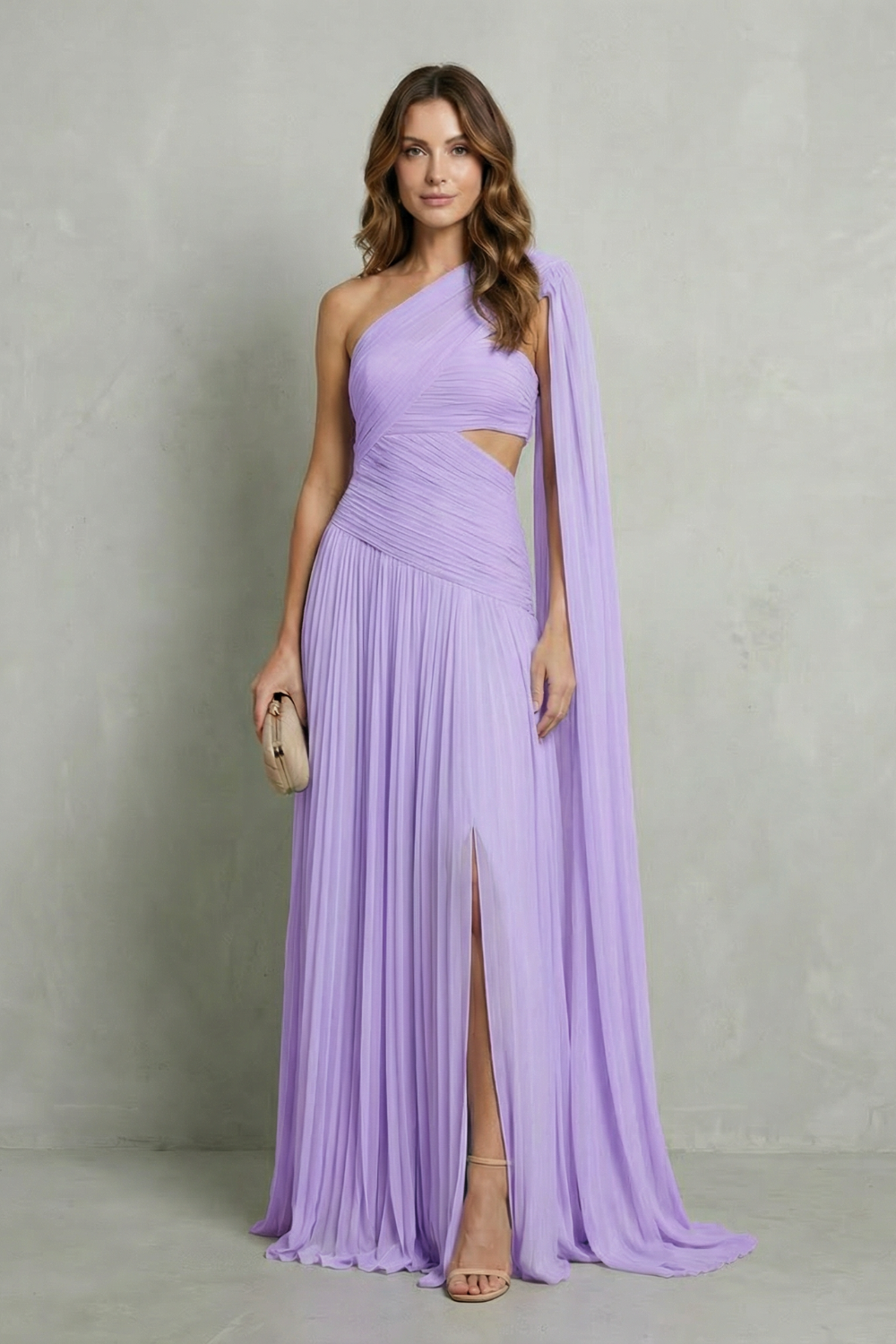 Sylvarine – Drapeado de chiffon etéreo – Vestido longo