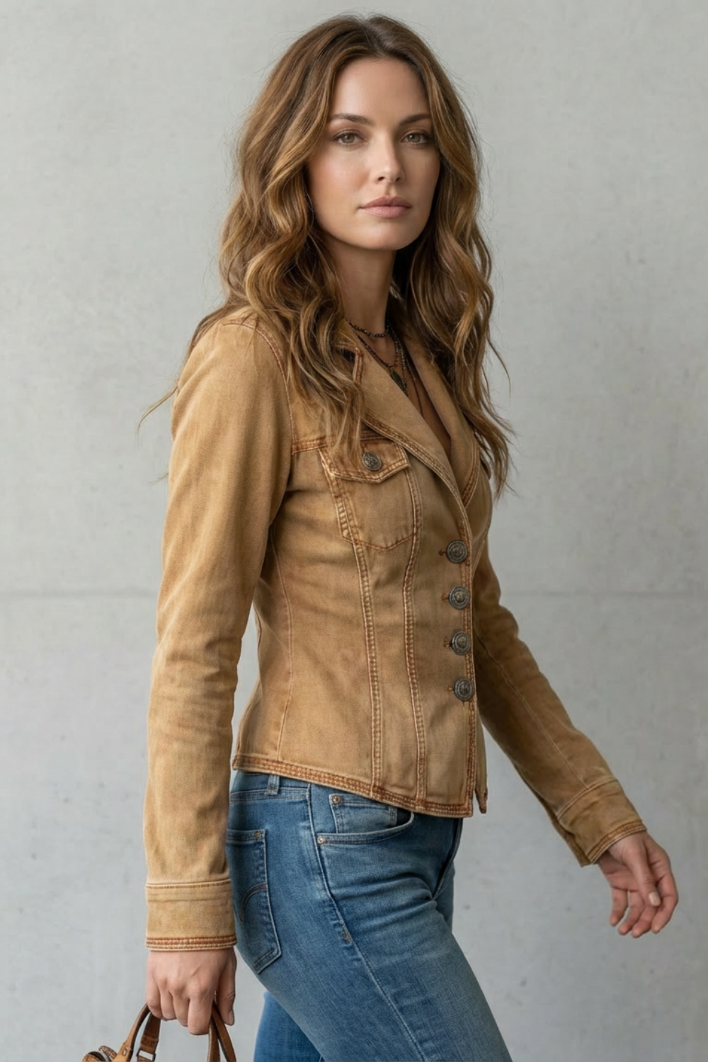 Valmira – Silhueta esculpida – Blazer jeans