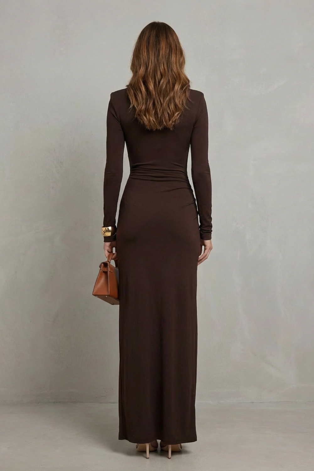 Vanessa – Vestido com Cintura Franzida e Fenda Alta – Glamour Sofisticado para a Noite