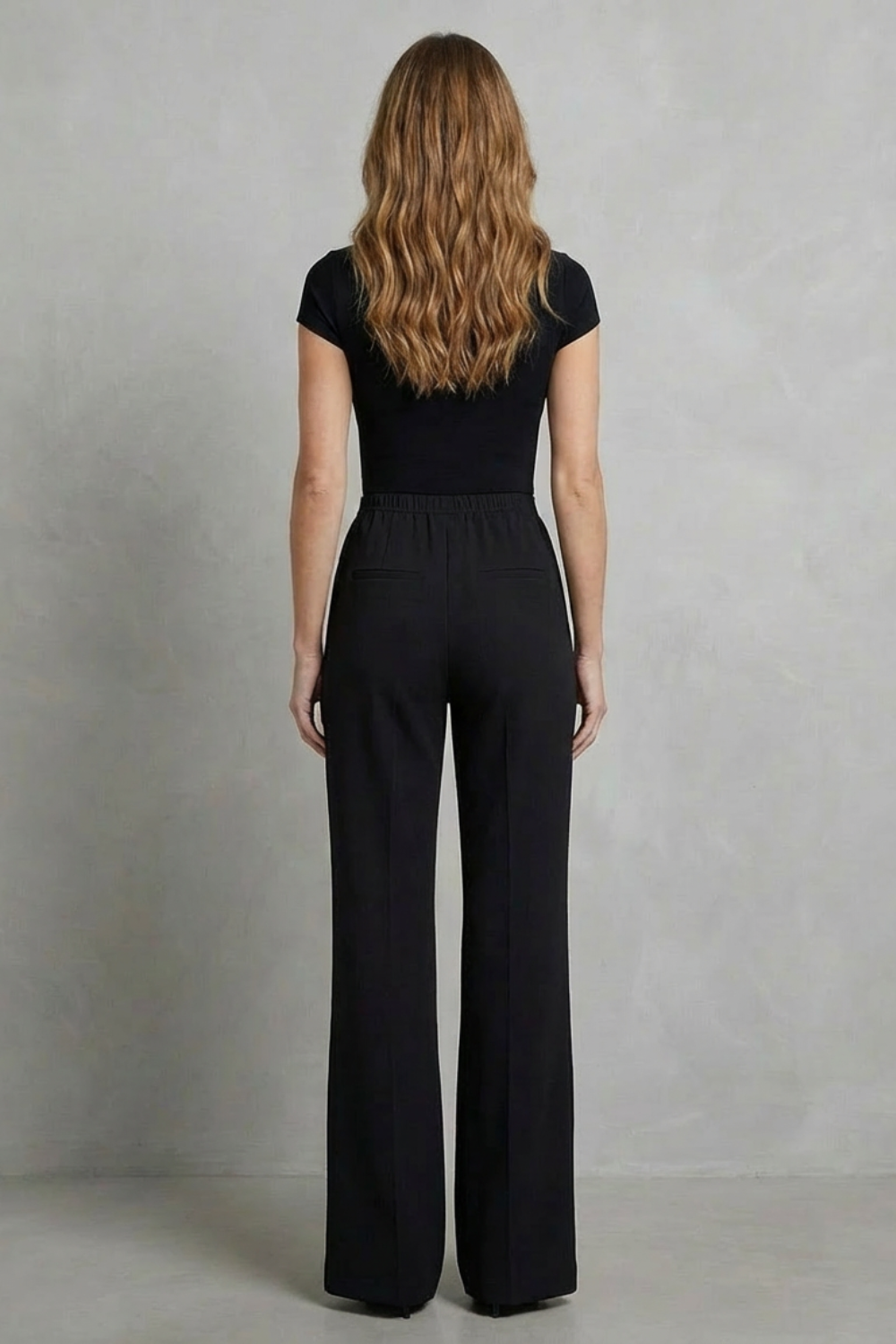Velizza – Silhueta elegante – Calça pantalona cintura alta