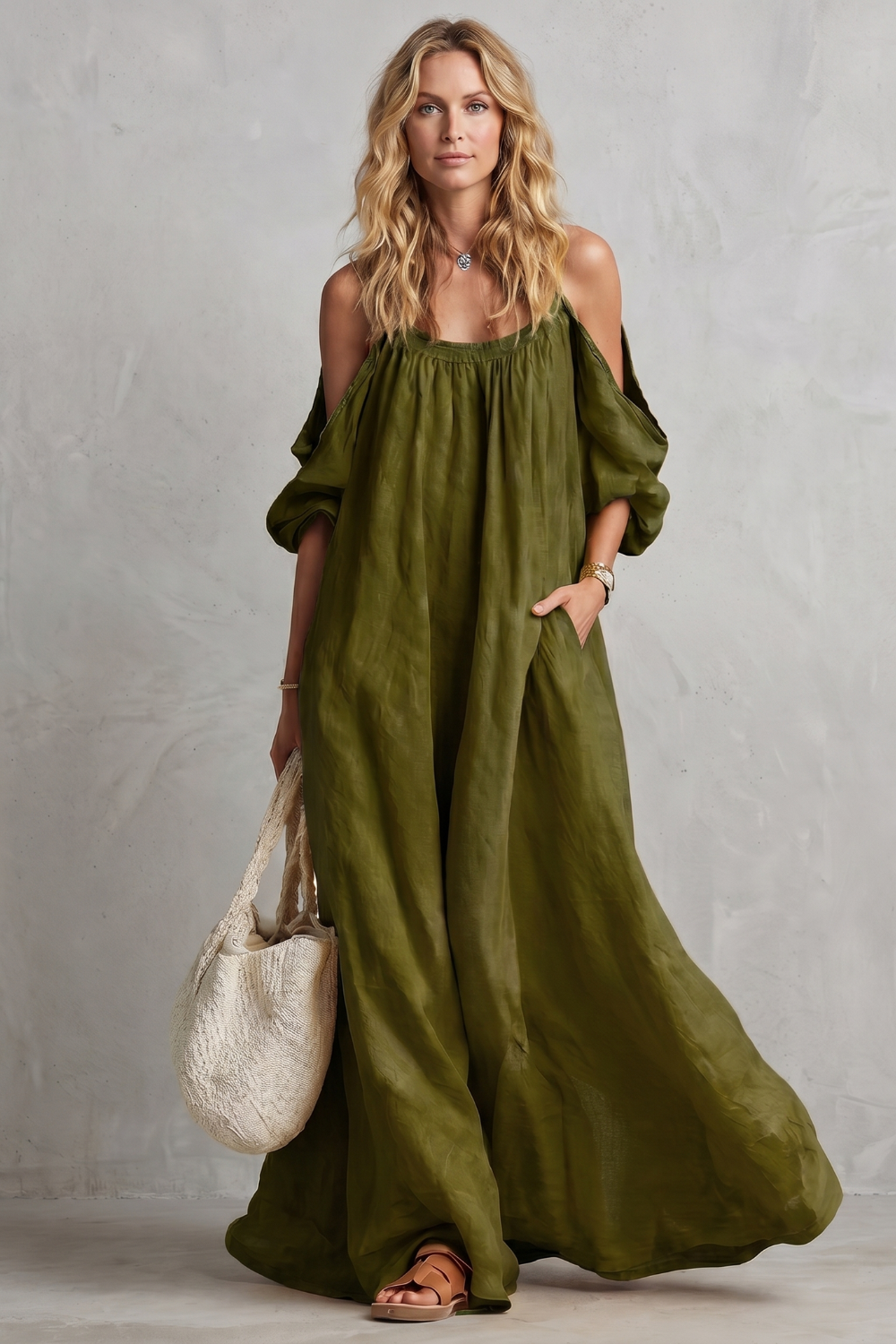 Velmira – Silhueta boho fluida – Vestido longo