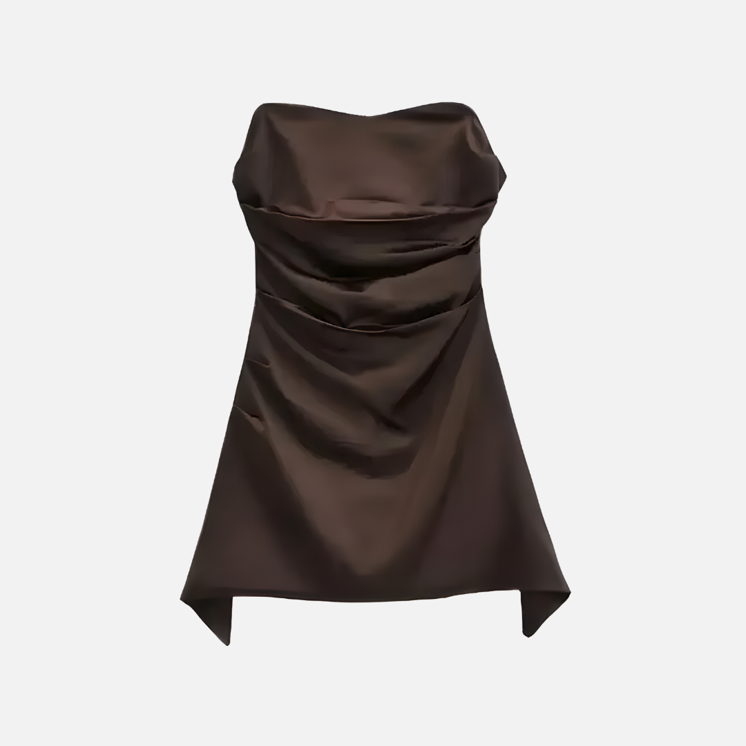Vestido Curto Acetinado Tomara que Caia - Iolanda
