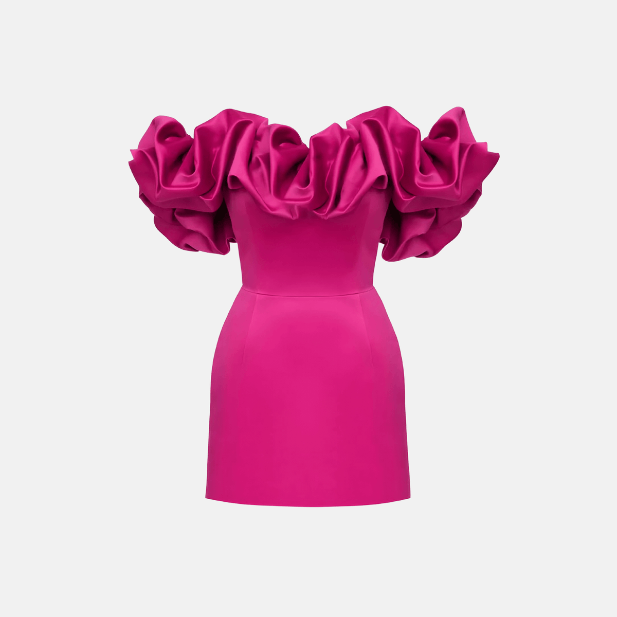 Vestido Curto Ombro a Ombro com Babados - Serafine