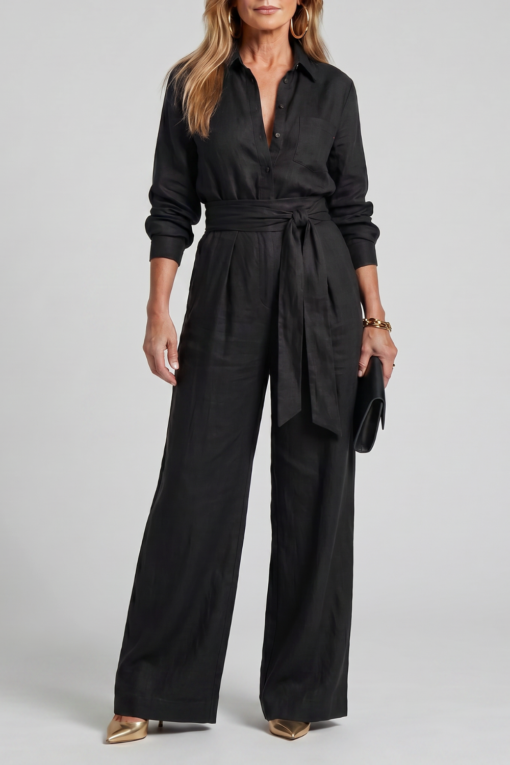 Virella – Elegância alfaiatada sem esforço – Macacão pantalona