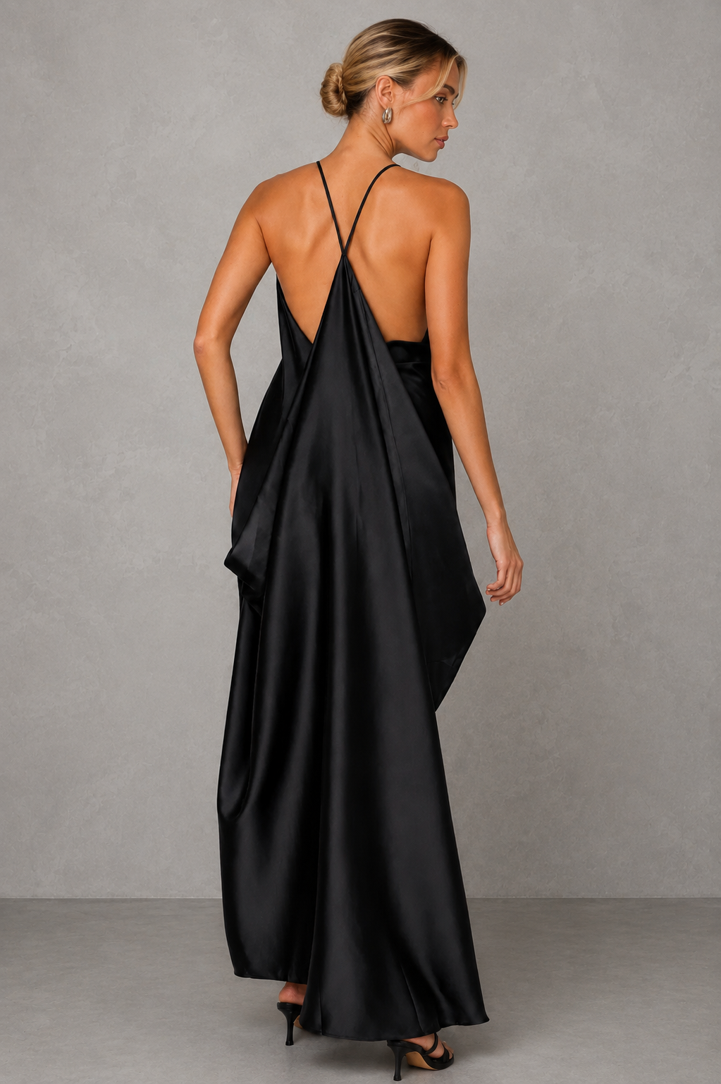 Vestido Longo Acetinado Frente Única - Nara