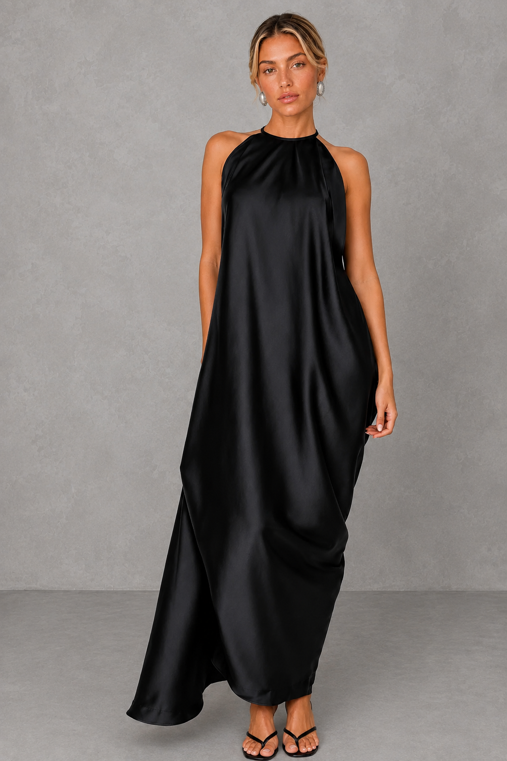 Vestido Longo Acetinado Frente Única - Nara
