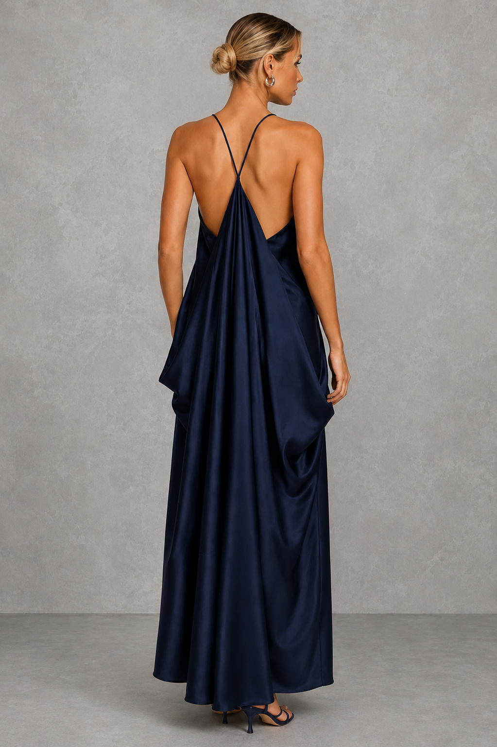 Vestido Longo Acetinado Frente Única - Nara