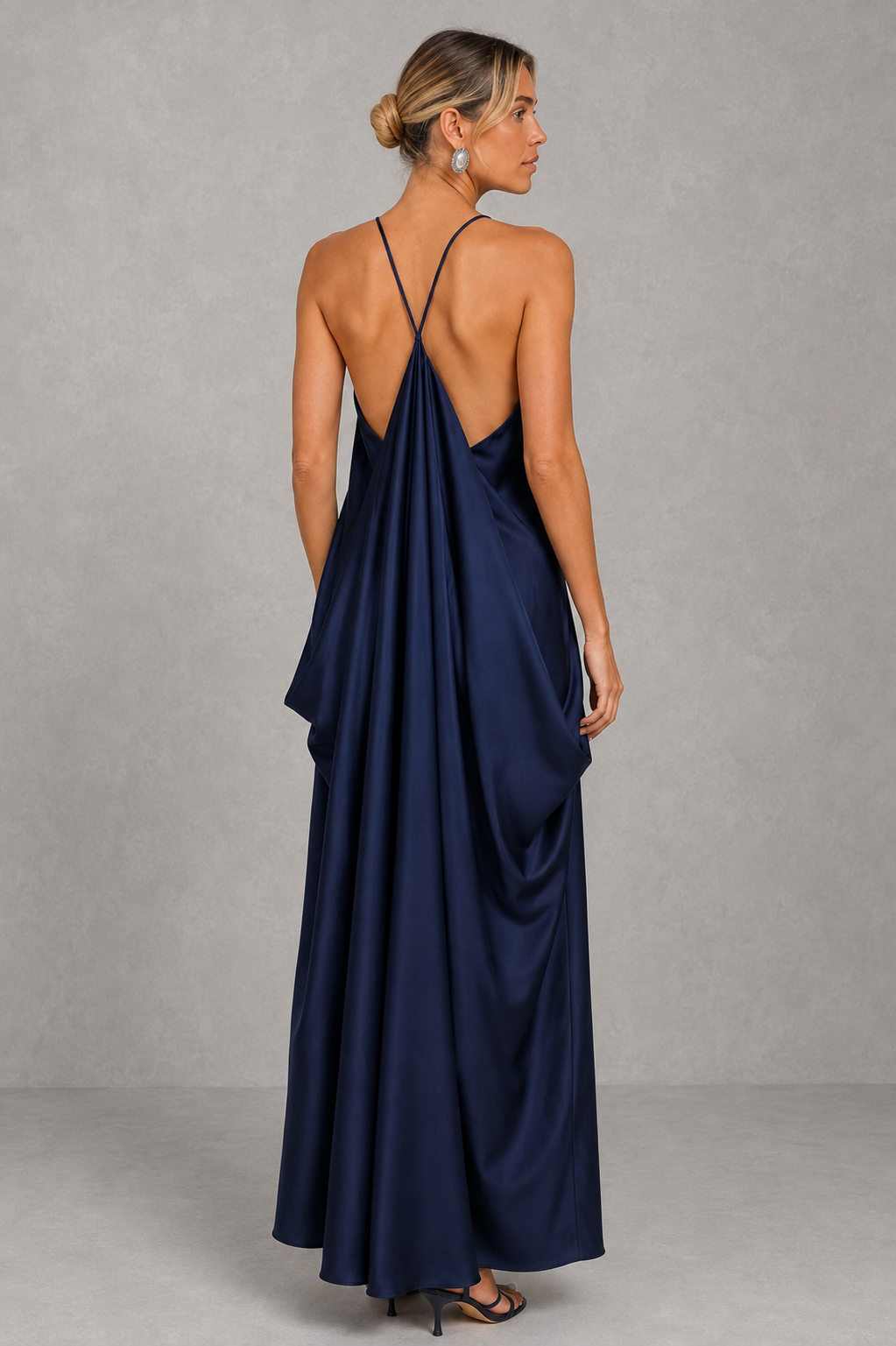 Vestido Longo Acetinado Frente Única - Nara