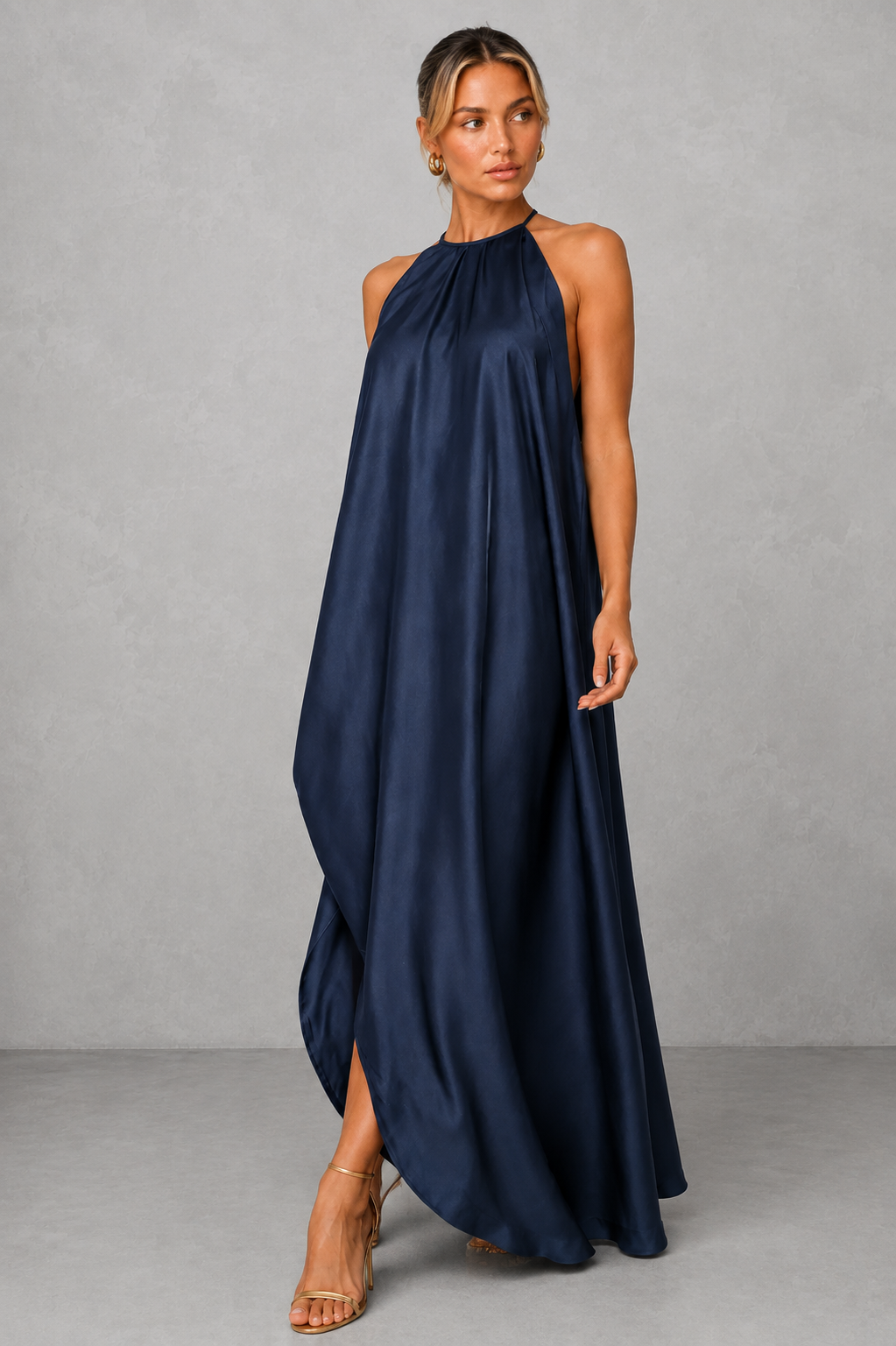 Vestido Longo Acetinado Frente Única - Nara
