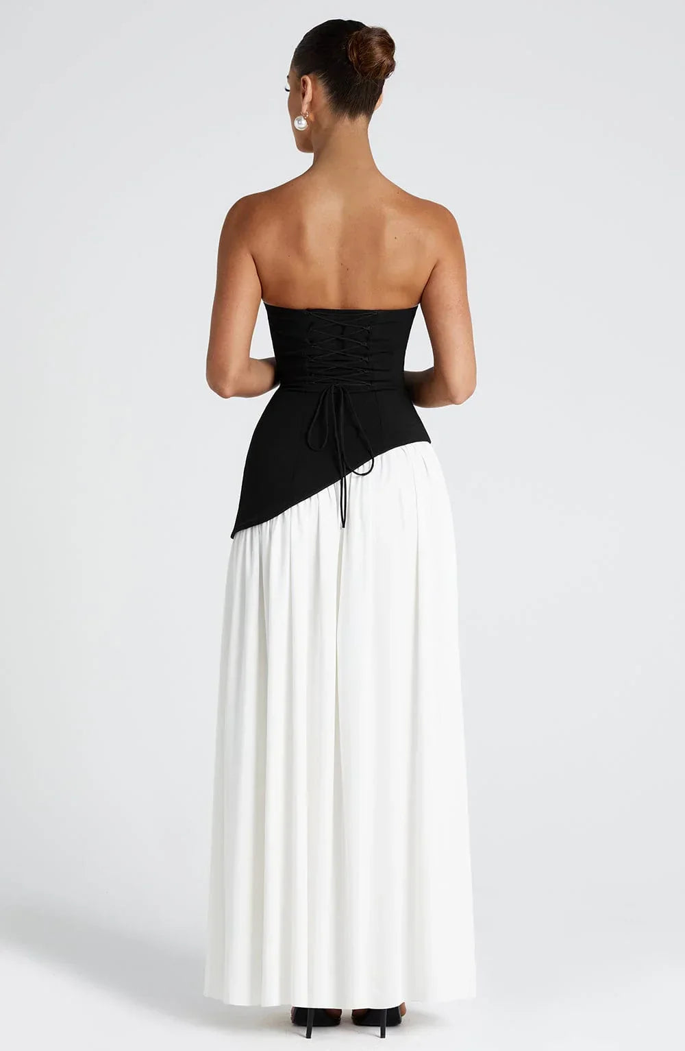 Vestido Longo Assimétrico com Fenda e Lenço - Freya