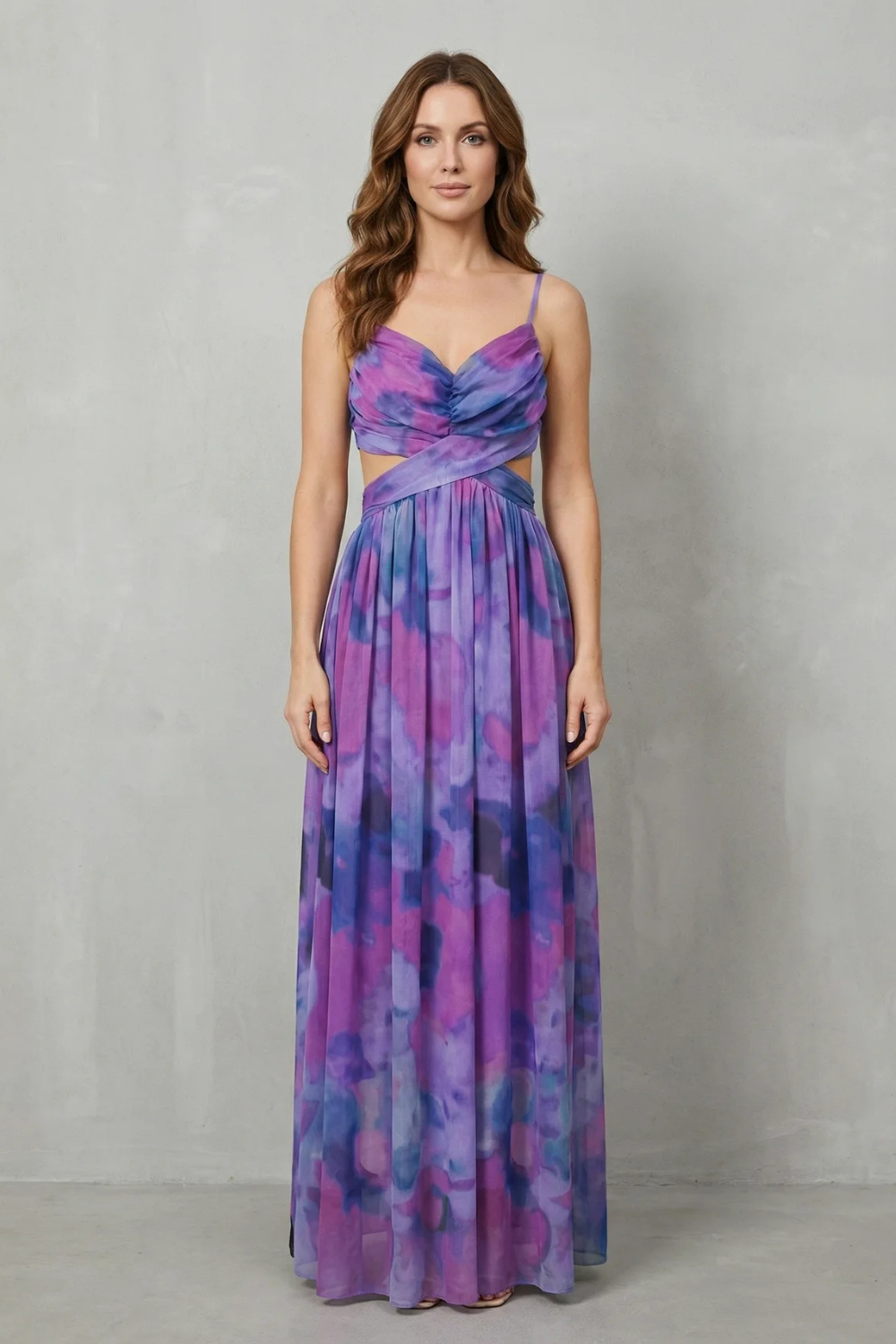 Aurellia – Romance aquarela – Vestido longo sem manga