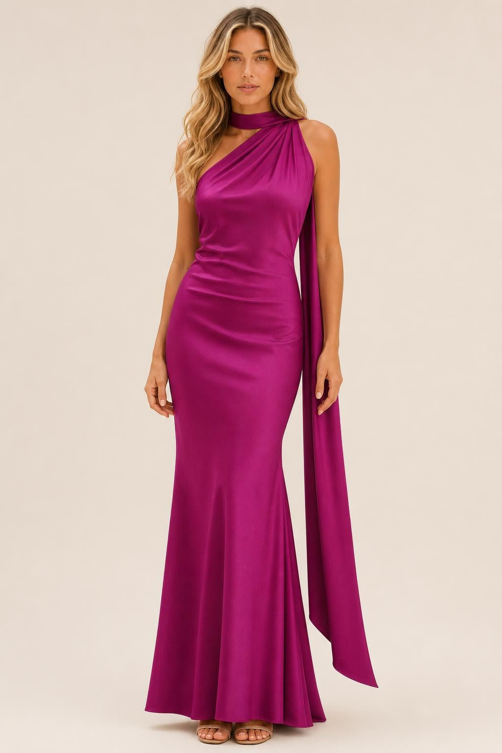 Vestido Longo Cetim Um Ombro Só com Capa Lateral - Isabel — studio_front — Sofia [4b399caa-0deb-414a-b588-9983ed1d9744]