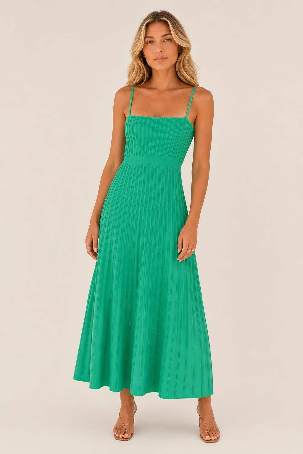 Vestido Midi Tricô Canelado Alça Fina - Fabíola — studio_front — Sofia [2e4be4ca-0e48-49e1-9880-31371fdca922]