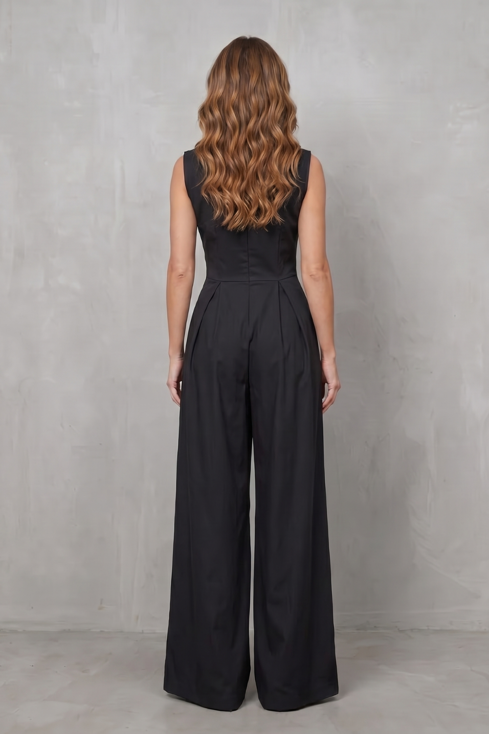 Valerisse – Elegância com zíper frontal esculpido – Macacão pantalona