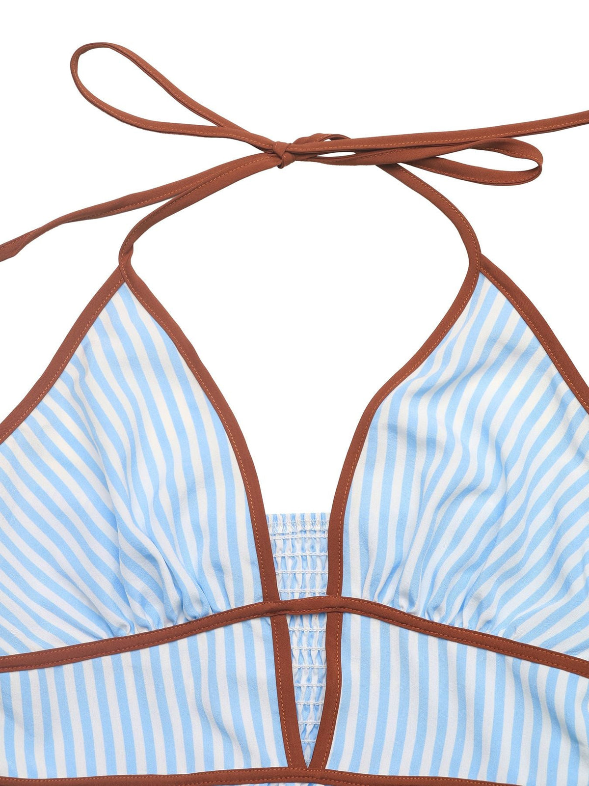 Vestido Longo Listrado Frente Única com Amarração - Aline