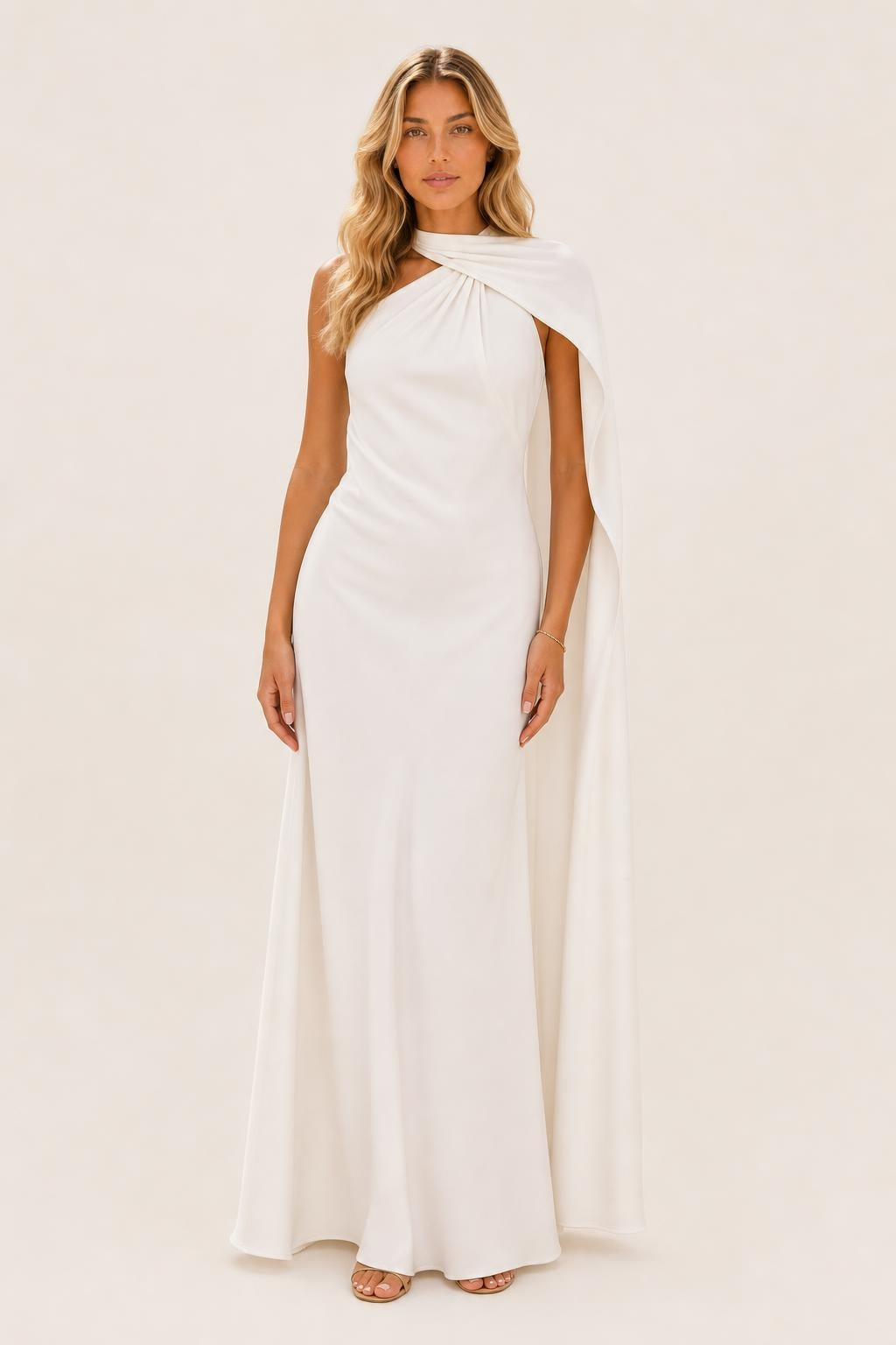 Vestido Longo Cetim Um Ombro Só com Capa Lateral - Isabel — studio_front — Sofia [24e50b2a-9186-436d-ae15-3563f76a1188]