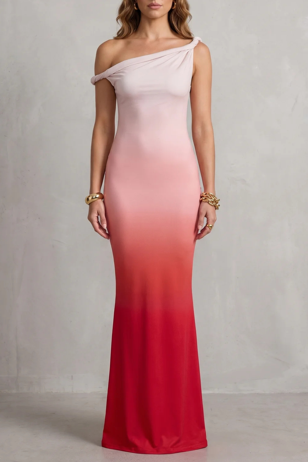 Liravelle – Atraente floral ombro a ombro – Vestido Maxi