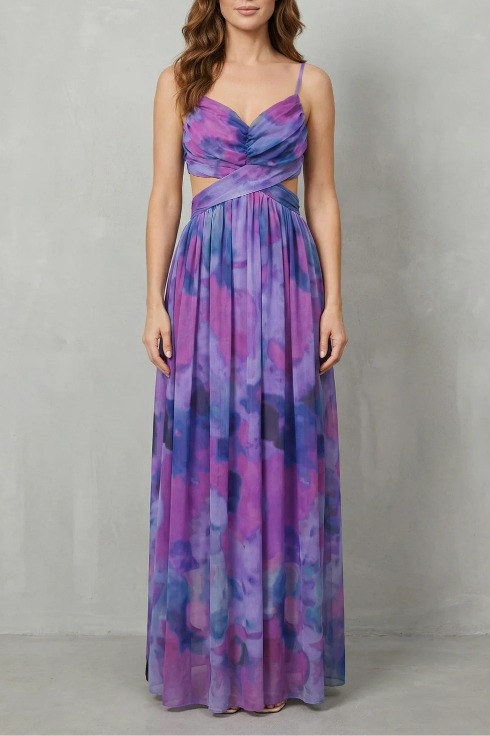 Aurellia – Romance aquarela – Vestido longo sem manga