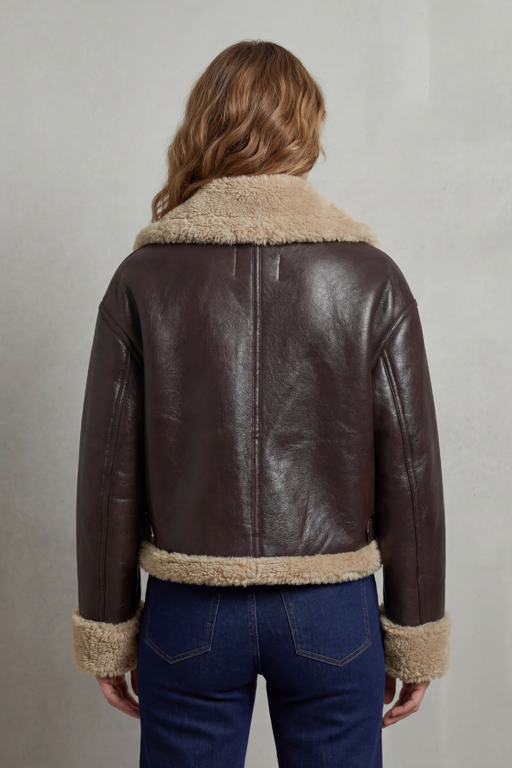 Albinette – Fleece dupla face – Jaqueta aviador cropped