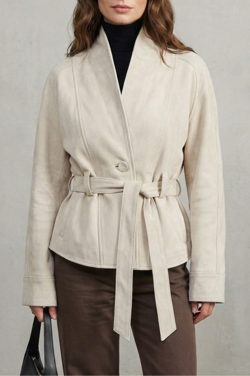 Alette – Casaco de Lã Cropped com Botões Duplos – Elegância Francesa