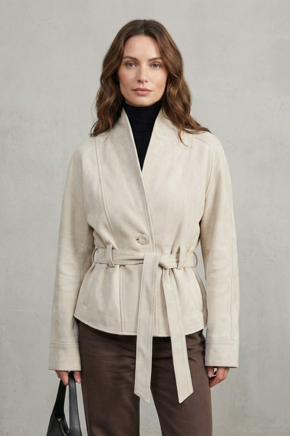 Alette – Casaco de Lã Cropped com Botões Duplos – Elegância Francesa