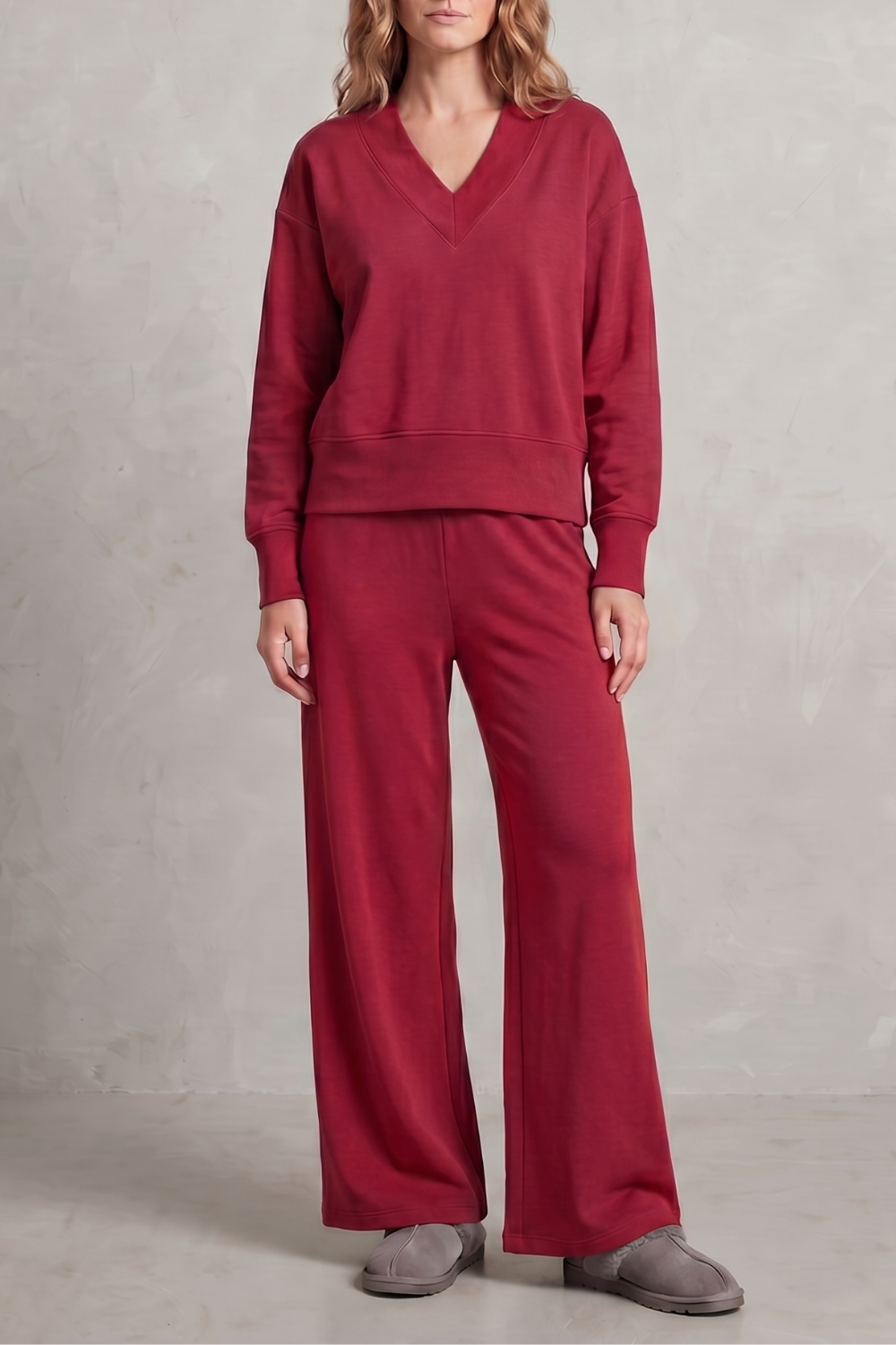 Allia – Modelagem ampla – Conjunto pantalona para descanso