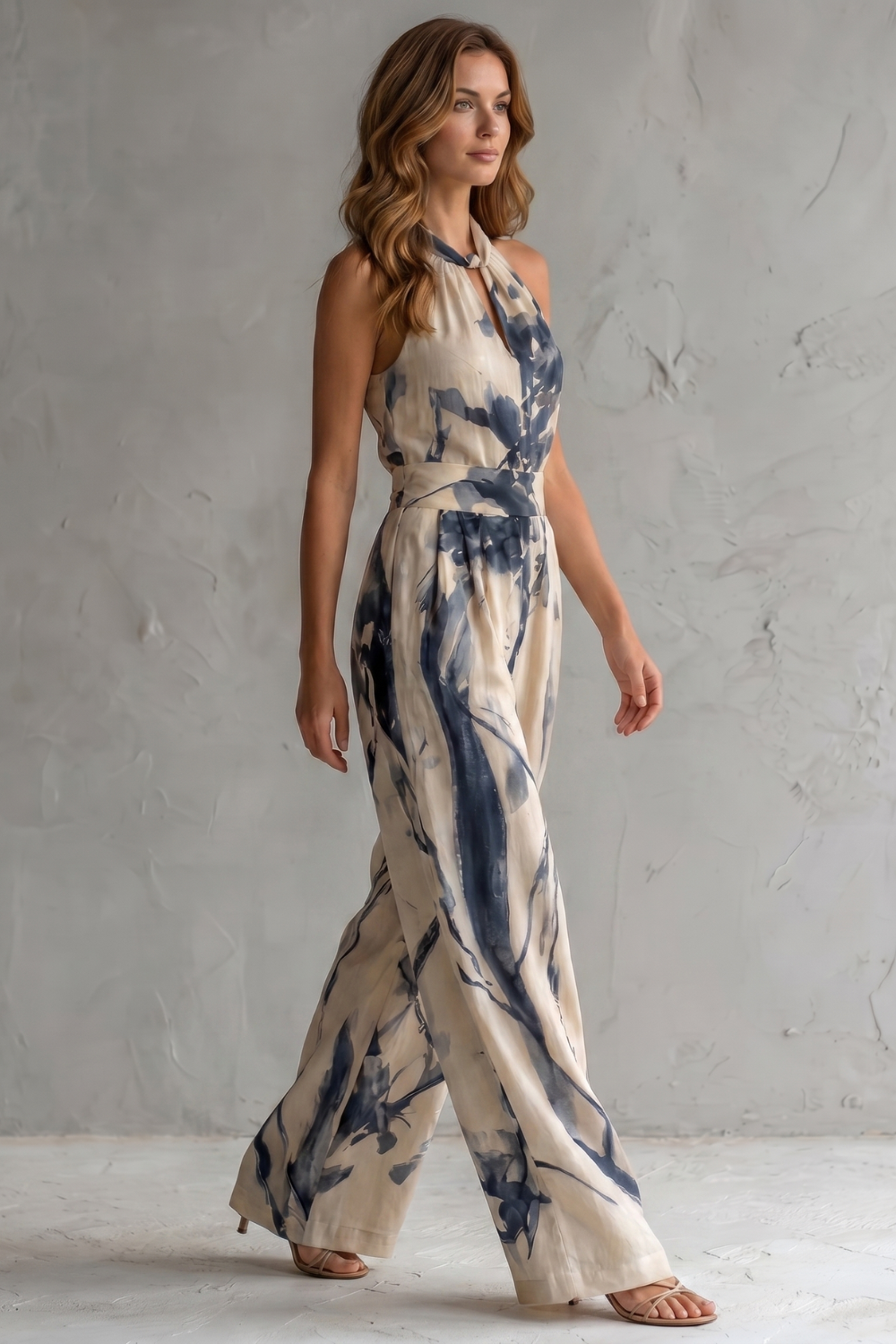 Aquarelle – Estampa artística em aquarela – Macacão pantalona