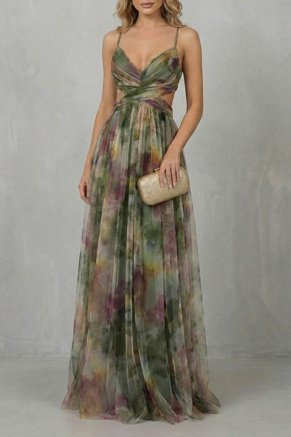 Aurellia – Romance aquarela – Vestido longo sem manga