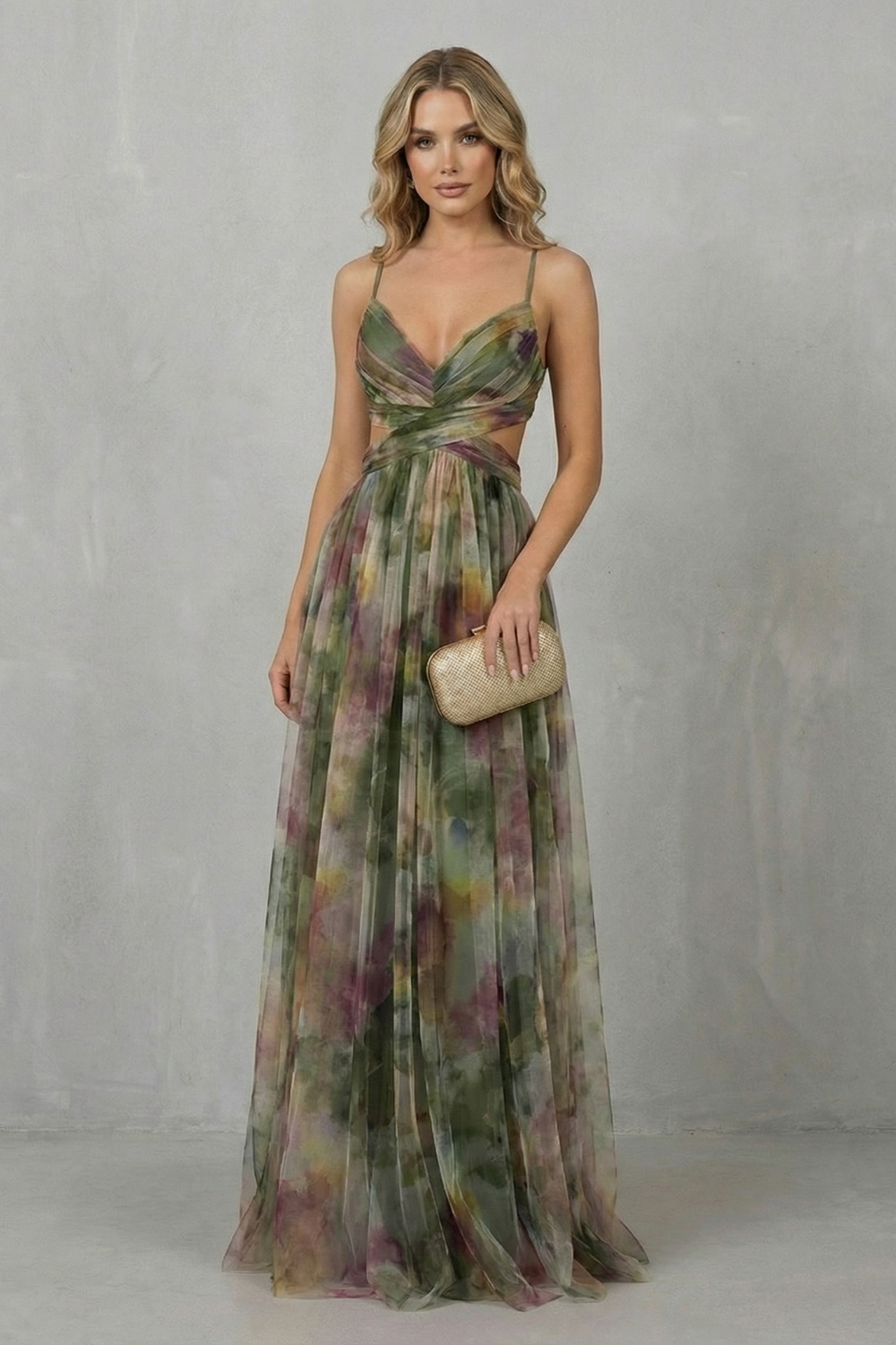 Aurellia – Romance aquarela – Vestido longo sem manga