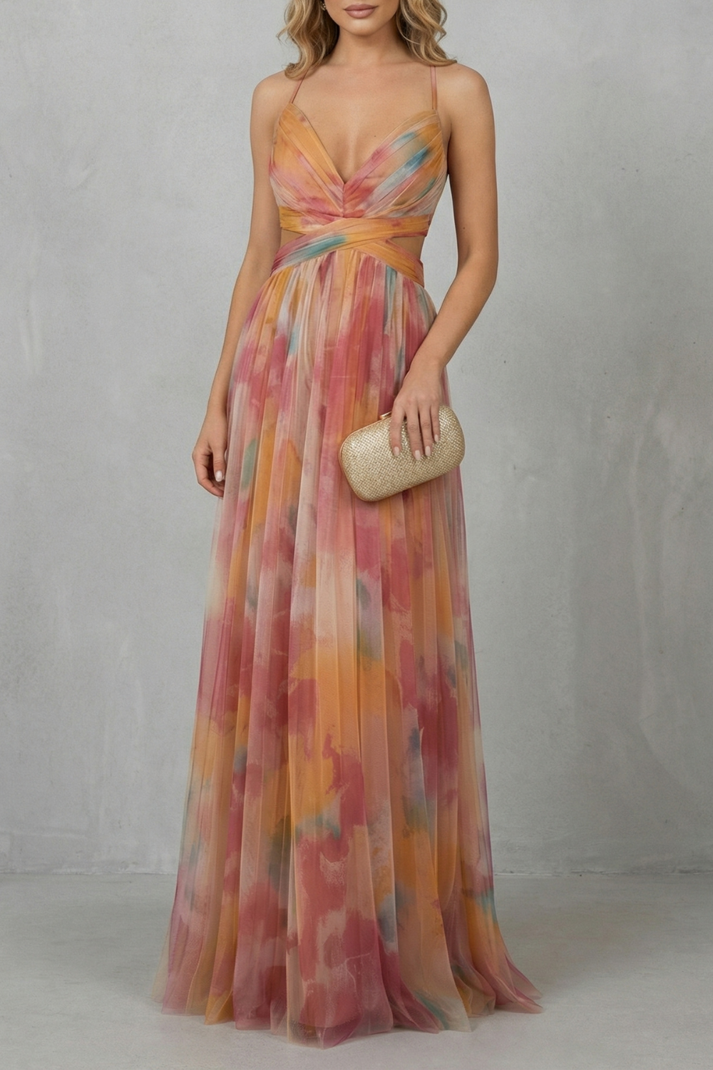 Aurellia – Romance aquarela – Vestido longo sem manga