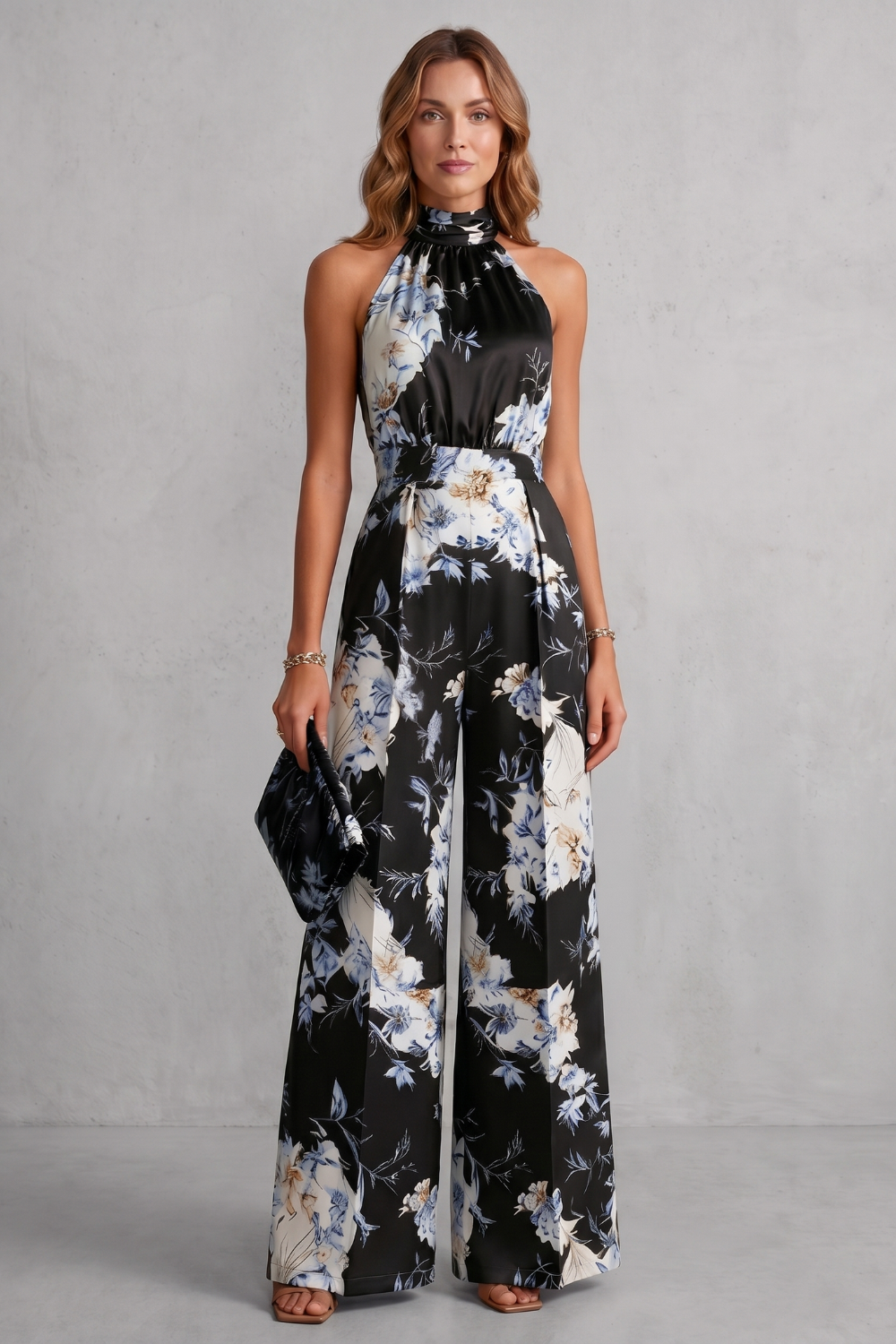 Aurelline – Estampa floral romântica – Macacão frente única