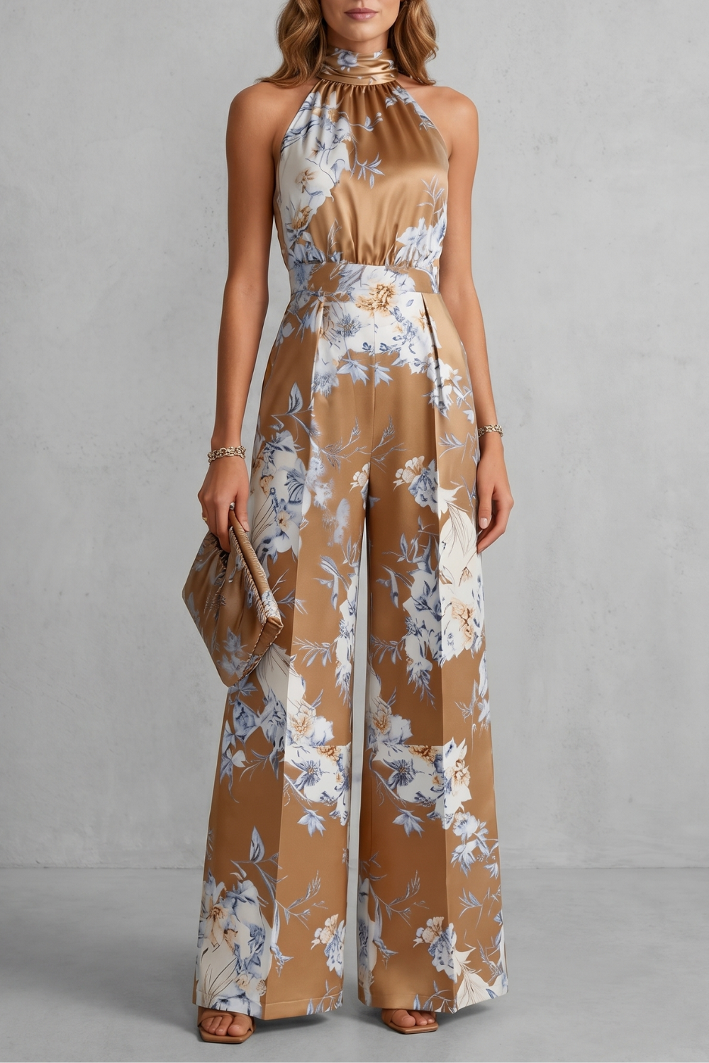 Aurelline – Estampa floral romântica – Macacão frente única