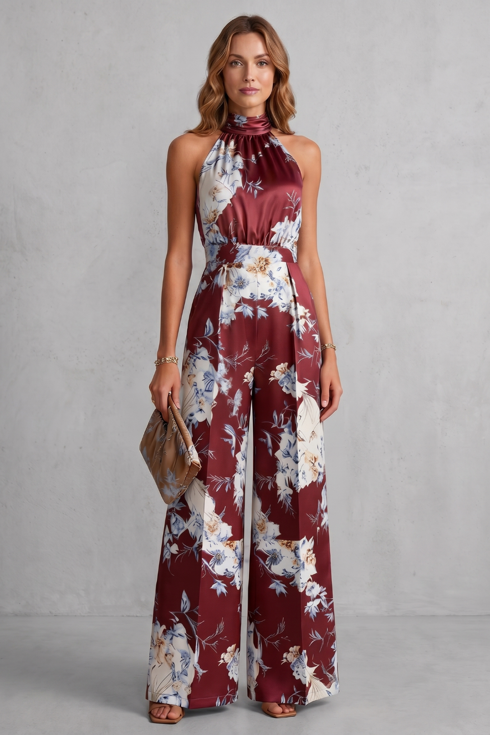 Aurelline – Estampa floral romântica – Macacão frente única