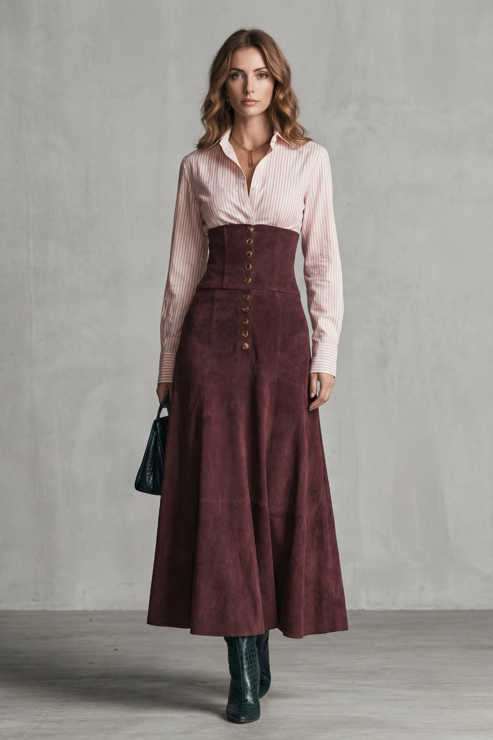 Avelinne – Silhueta com cintura corset – Vestido longo