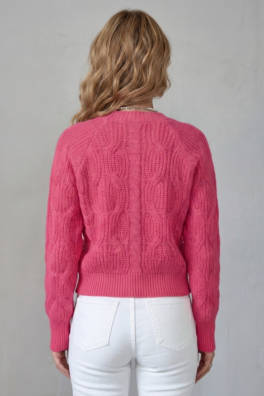 Bellavira – Textura de malha com laço – Cardigã