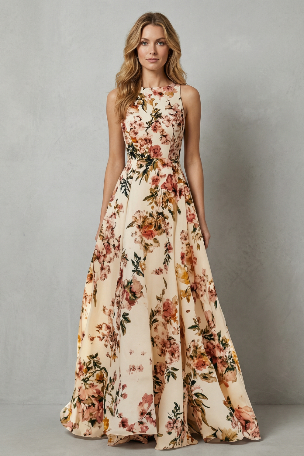 Bellefleur – Elegância floral atemporal – Vestido longo