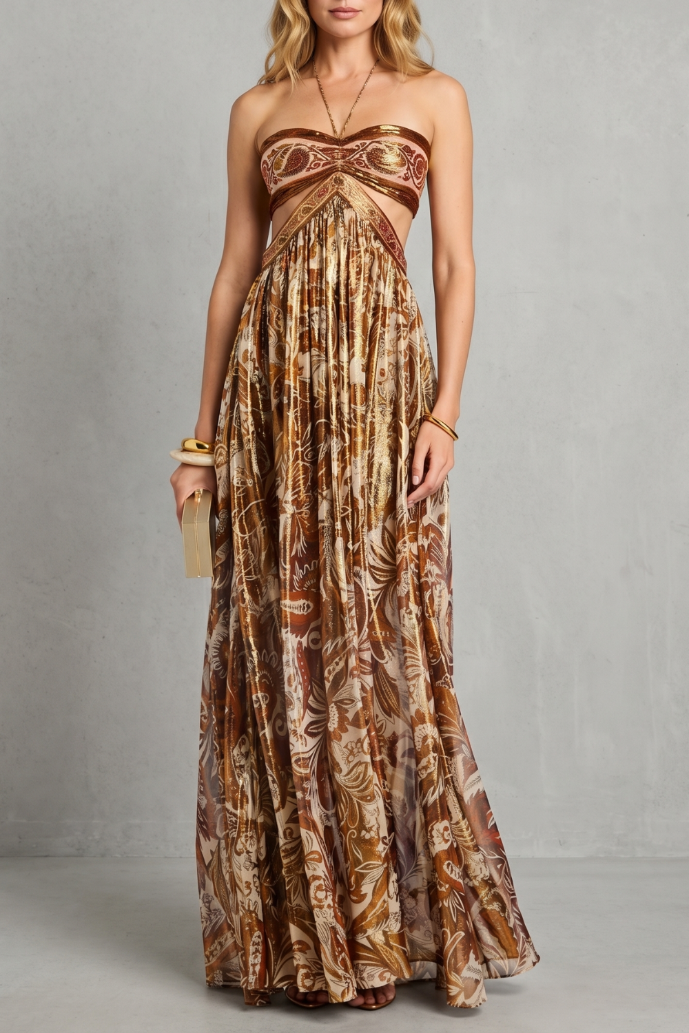 Bohemira – Vestido maxi halter paisley