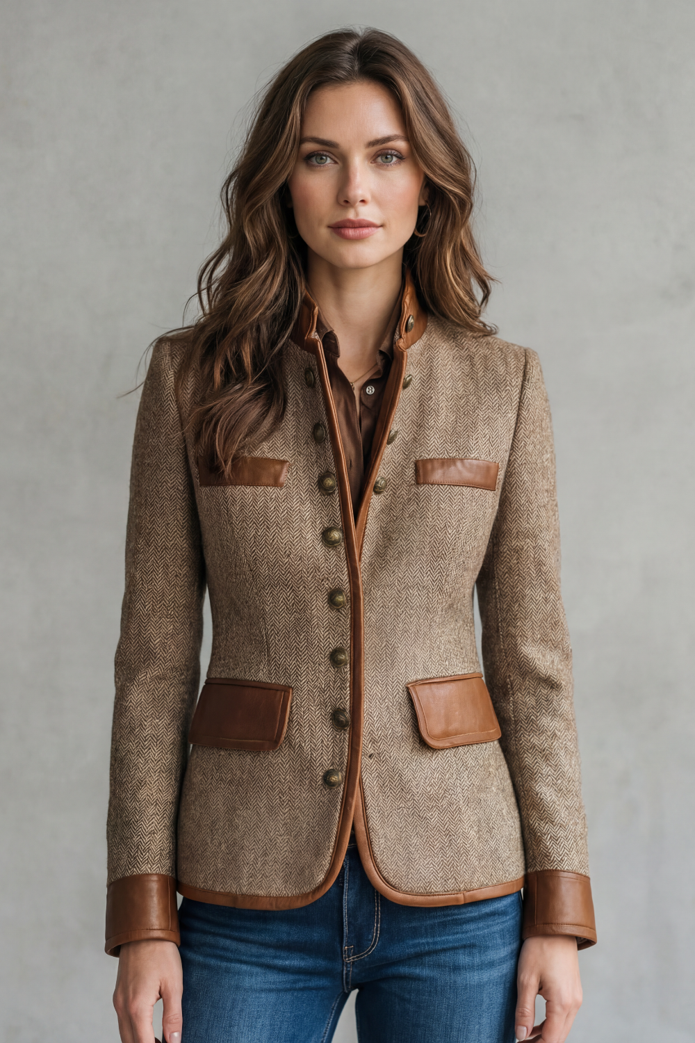 Brienne – Detalhe de Acabamento Vintage – Jaqueta Tweed