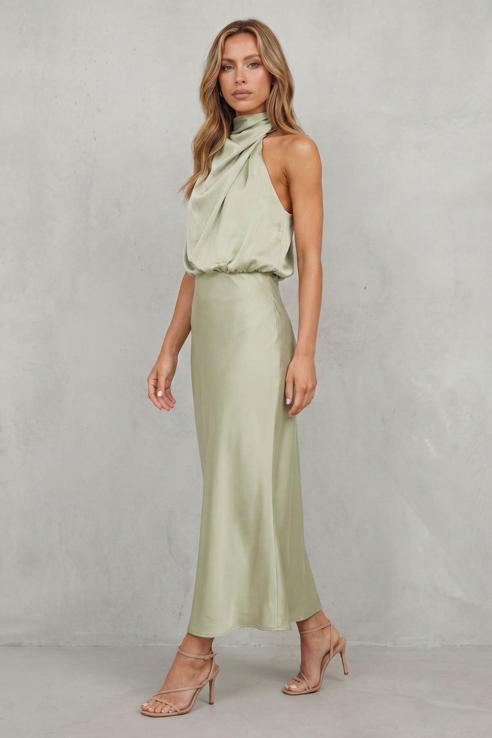 Brionelle – Elegância frente única – Vestido longo