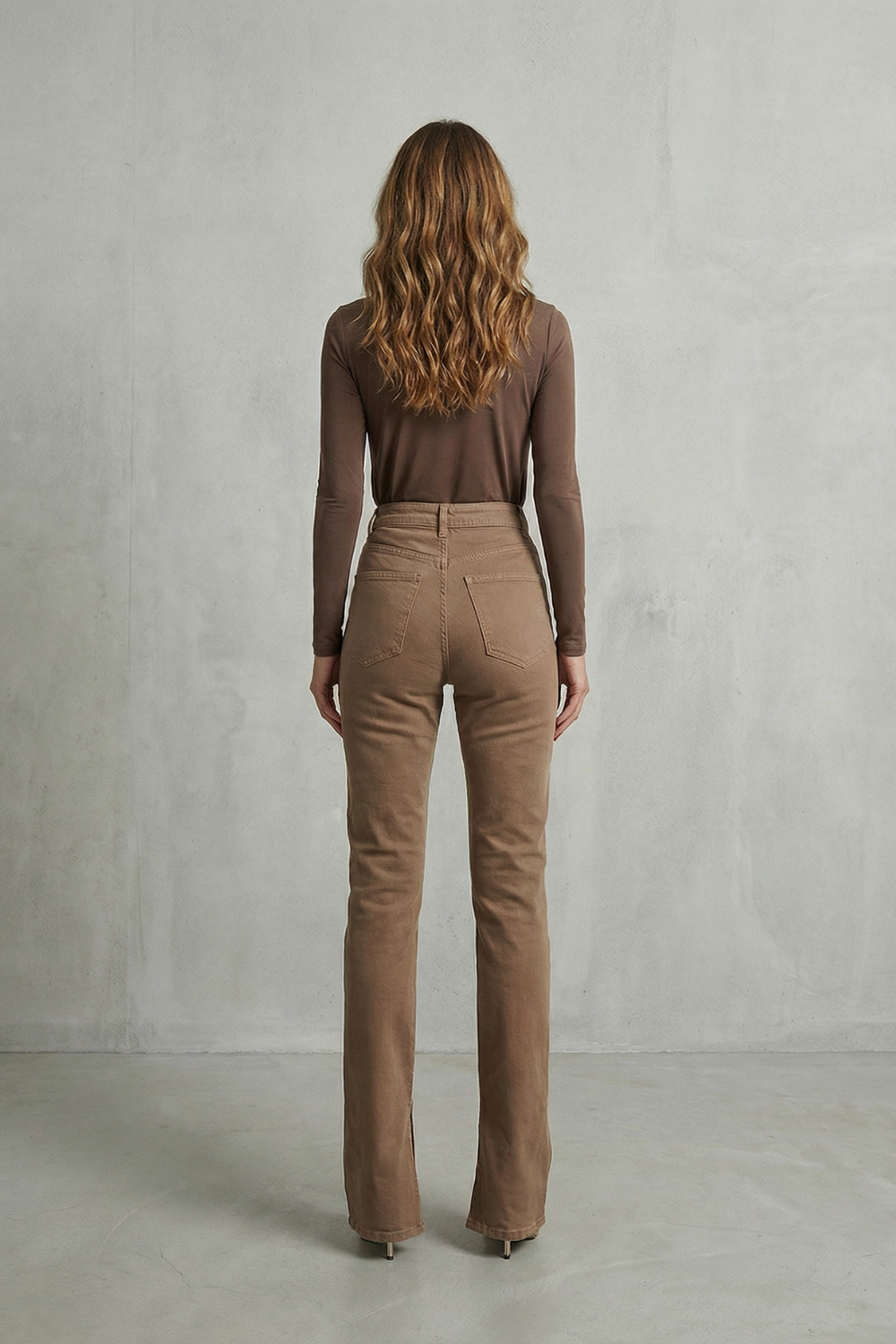 Carmelisse – Cintura alta sculpted – Calça jeans flare